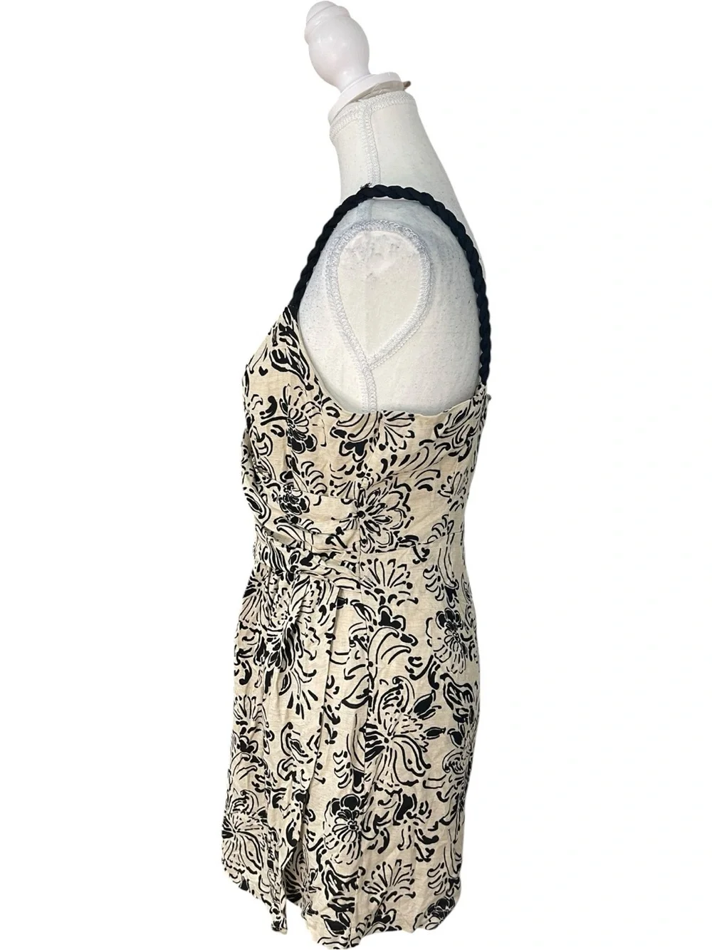 Zara Printed Rustic Playsuit Romper Ecru Black